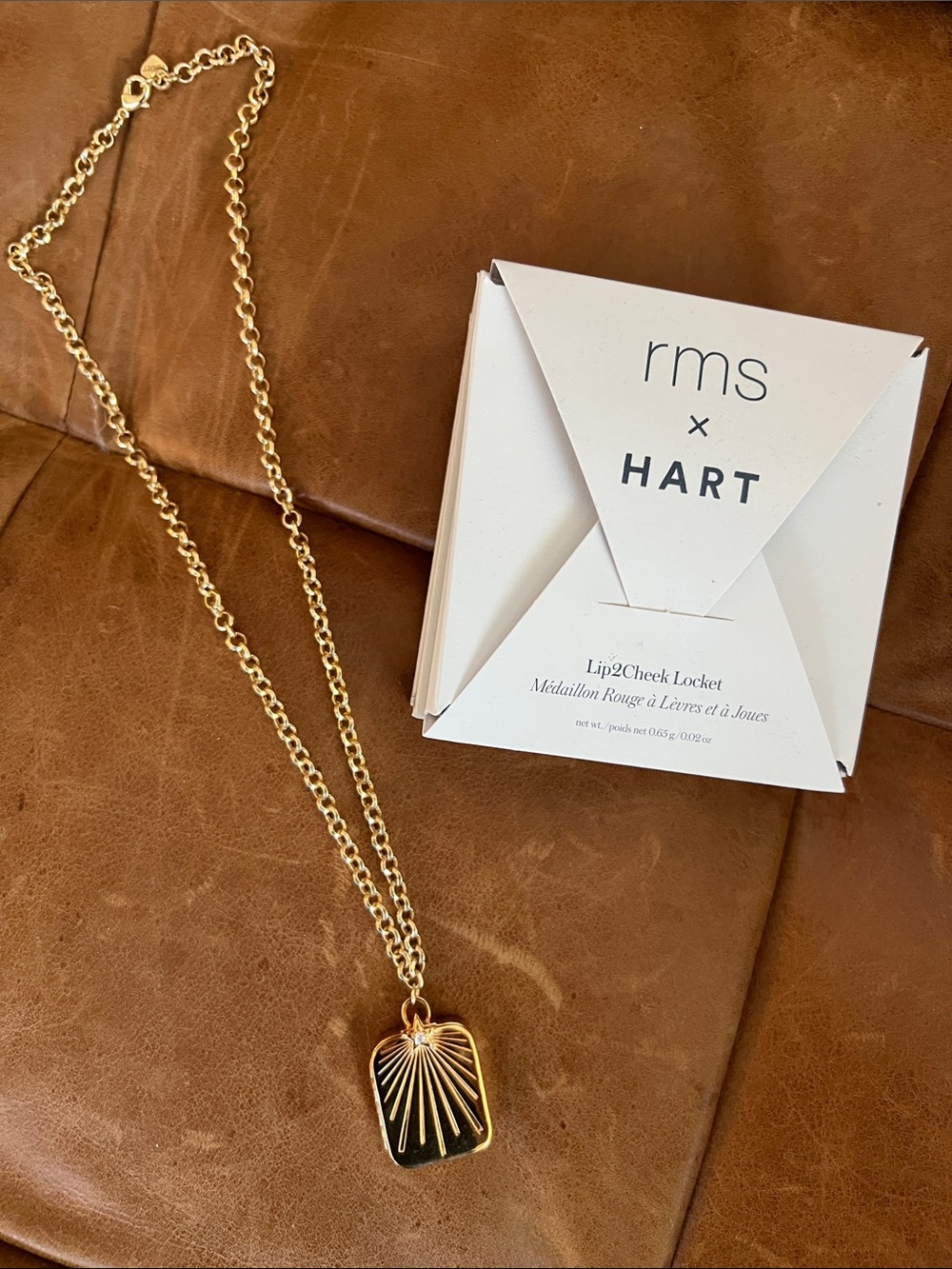 RMS x Hart Gold Sunburst Locket Pendant Necklace-Lip2Cheek Color Not Included